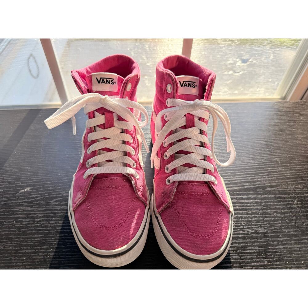 Vans Sk8-Hi Pink High Top Sneakers Womens Size 6.5 Canvas Lace Up Shoes - Picture 6 of 12